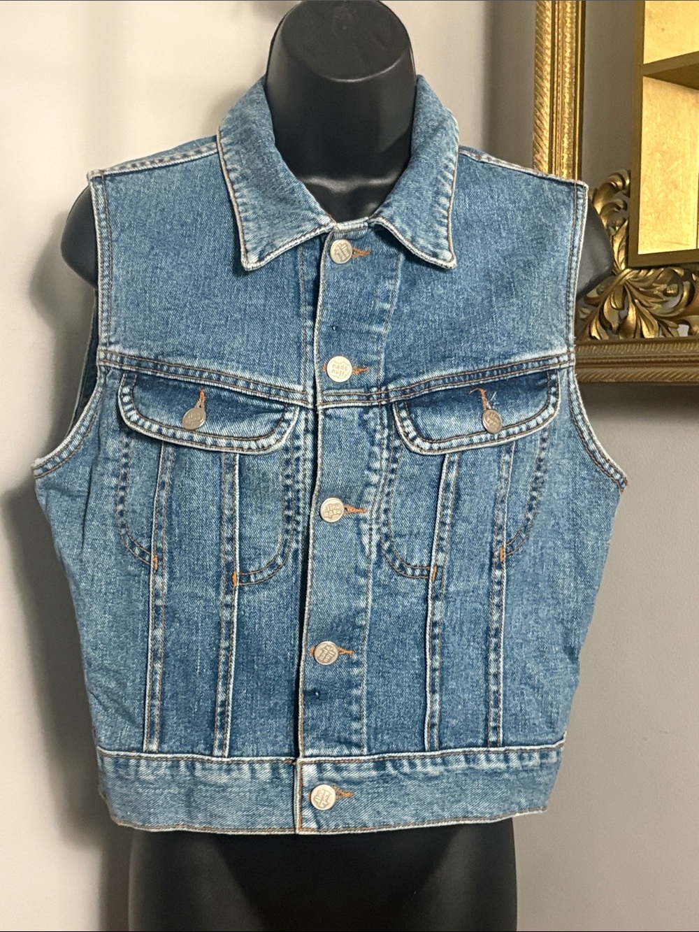 Nada Nuff by Contempo Casuals VINTAGE Large Denim Jean Vest